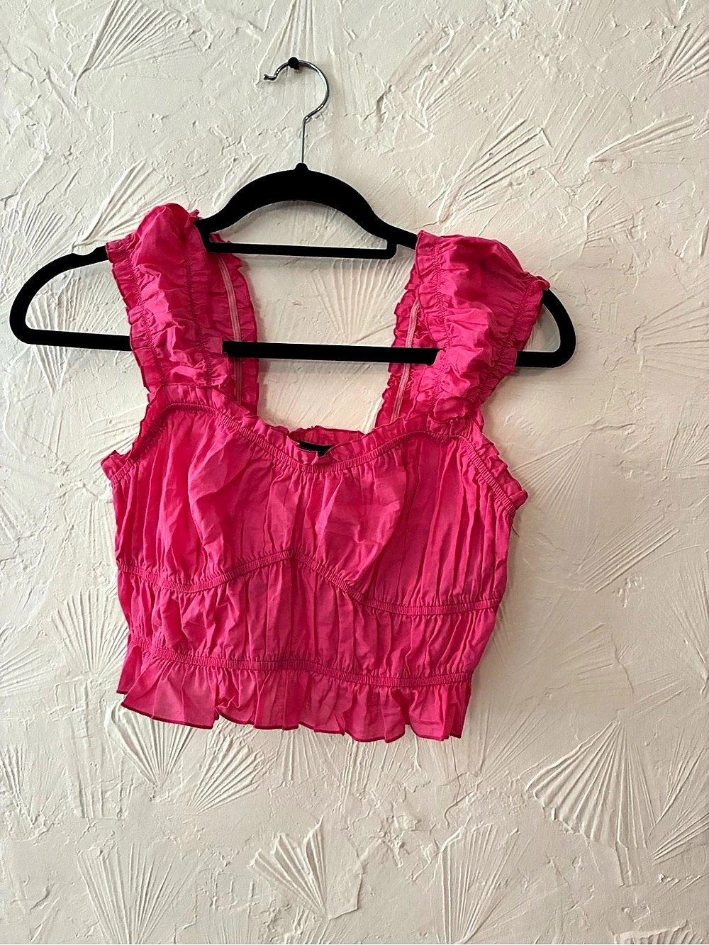 Pink Ruffle Crop Top